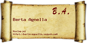 Berta Agnella névjegykártya
